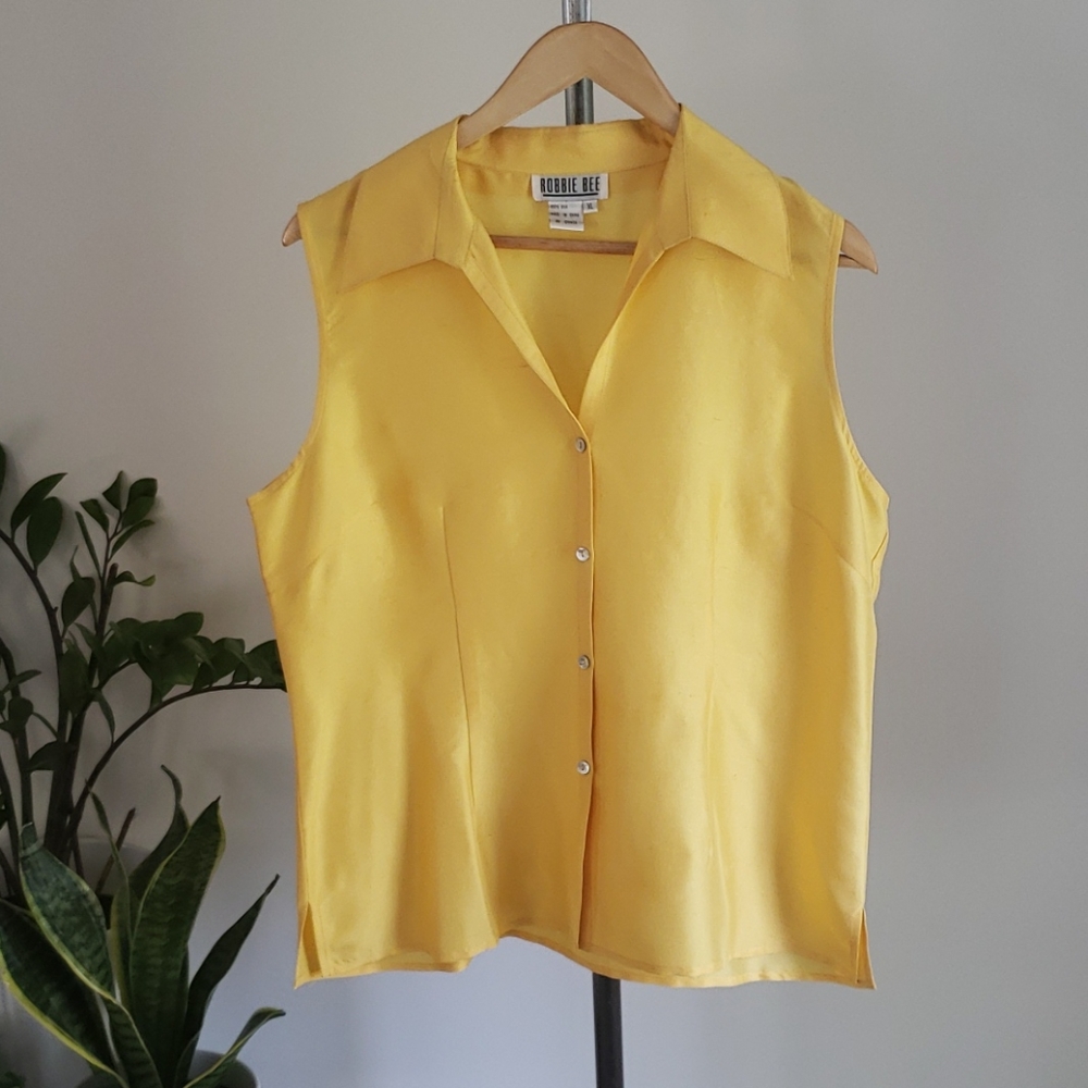 1990s Silk Button Down Top